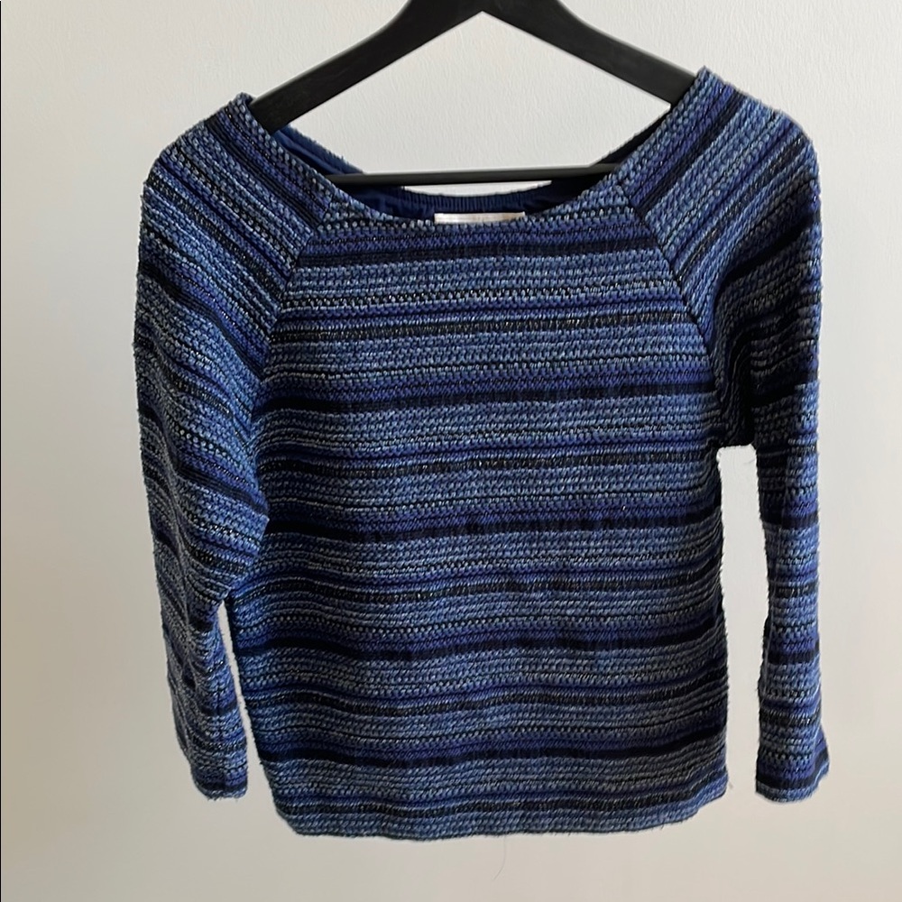 Sessun Blue Striped Women's Sweater